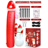 10 Ft Christmas Inflatable Santa Claus Snowman Rainbow Archway Decorations With Build-In Leds, Holiday Inflatables Decor