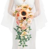11 Inch Wedding Bouquets For Bride Bridesmaid, Champagne Bridal Bouquets For Bride, Wedding Flowers Bouquet Tossing Bouquet, Wedding Ceremony And Anniversary Day Decor
