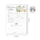 Pumpkins Prediction And Advice Cards - Pack Of 25 - Little Pumpkin Baby Shower Games, New Parents, Mom & Dad To Be, Mommy & Daddy Message, Couples Coed Shower Activity Keepsake Book Fall G332-Pdav