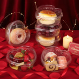24 Pack Valentines Heart Shaped Food Storage Containers With Lid 16.9Oz Clear Plastic Cake Fruit Dessert Storage Box Containers Tray For Valentines Day Bakery Wedding Party Favor Packaging