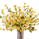 Artificial Flowers Blossom Stems Dogwood Silk Flowers Fake Cornus Bush For Home Decoration Table Centerpieces, 8 Pcs (Champagne)