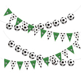 4 Pcs Soccer Banners Soccer Party Decorations Pennant Banner for Sports Ball Birthday Party Supplies