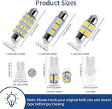 42 Piece Interior Car LED Light Bulb Kit Super Bright White Dome Map License Plate Trunk Courtesy Lights