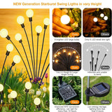Solar Swaying Garden Light - 4 Pack New Upgraded Solar Garden Lights, 16Leds Sway By Wind, Yard Patio Pathway Decoration, High Flexibility Iron Wire & Heavy Bulb Base, Warm White