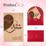 Valentines Day Card - Anniversary Card & Valentine Cards For Him/Her/Husband/Wife/Couple,Wooden Hearts Cover Design With Envelope - Inside Blank