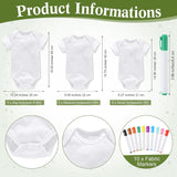 26 Pcs Baby Shower Games Diy Bodysuit Set 1 Wooden Sign 15 White Bodysuits 10 Fabric Markers For Birth Decorating Kit(Woodland Animal)