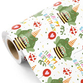 Frog Birthday Wrapping Paper Roll - Mini Roll - 17 Inch X 16.5 Feet - Happy Birthday And Cute Frog Wrapping Paper Perfect For Kids Boy Girl, Baby Shower