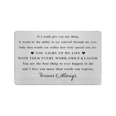 Engraved Wallet Card Inserts For Husband Boyfriend Him, Anniversary Metal Gifts, Mini Love Note For Wife Girlfriend Her, Romantic Valentines Christmas Presents