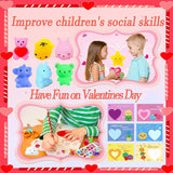 28Pcs Valentines Day Cards For Kids School, Valentine Day Gifts For Kids Classroom Filled With Kawaii Mochi Squishy, Exchange Gifts For Kids, Valentine Greeting Card, Game Prize, Valentine Party Favor