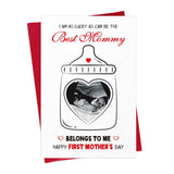 First Mothers Day Card - 5.5X8 Happy 1St Mother'S Day Gift Card For Mom To Be With Photo Frame From The Bump Baby Pregnancy Gift With Envelope For Expecting Mom