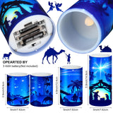 Christmas Nativity Scene Candles Led Religious Theme Flameless Candles Battery Operated Led Warm Light Flickering Pillar For Xmas Holiday Table Decorations (Romantic)