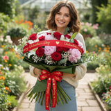 10 Yards Happy Valentine'S Day Ribbon Glitter Red Gold Heart Ribbon Craft For Hair Bow Wreath Crafts Gift Wrapping Flower Bouquet Anniversary Wedding Decor Birthday Party Supply(2 Inch)