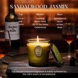 Natural Strong Soy Candle | Sandalwood Jasmine & Green | 9.2 Oz, 50H Burn Time | Luxury Candle For Relaxation, Gifting, Home Décor | Ideal For Bedroom, Office, Party Ambiance
