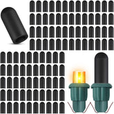 100 Pieces Christmas Light Caps No Glow Caps Glass Led 0.18 Inch Light Blackout Caps Wide Glow Plug Caps Black Out Cover