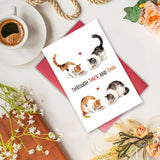 Cute Cat Anniversary Card For Couples, Valentine’S Day Card For Cat Lovers, Romantic Love Card For Husband Wife Boyfriend Girlfriend, Through Thick And Thin