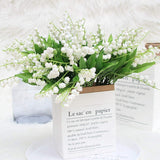 20 Pcs Artificial Lily Of The Valley Faux Flowers Bell Orchid Wedding Bouquet, May Flower For Home Garden Wedding Party (20)