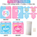 Baby Gender Reveal Pull Out Game , Voting Box With 60 Ballot Cards, Boy Or Girl, Party Supplies,Pink And Blue