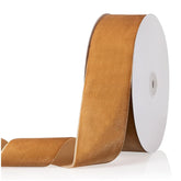 2" X 20 Yards Light Khaki Velvet Ribbon For Christmas Tree Wreath Vintage Decoration Handmade Crafts Ornaments Gift Wrapping And Bow Making