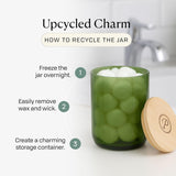 Paddywax Eco Green Collection Soy Wax Blend Candle in Glass Jar, Palo Santo Sage Scent, Green Vessel with Wood Lid, 8 oz