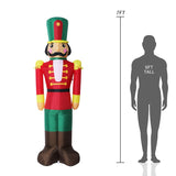 7 Ft Christmas Inflatable Nutcracker Soldier Blow Up With Build-In Led Lights, Cute Xmas Gift Box For Indoor, Outdoor, P