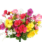 5 Pcs Artificial Flowers For Outdoors Hibiscus Spring Summer Decor Multicolor Artificial Tropical Flowers Realistic Uv Resistant Silk Hibiscus Flowers For Outside Planter Front Door Porch Patio