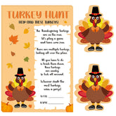 Thanksgiving Games For Family Adults Office Large Groups Party, Turkey Hunt Game, Fall Families Classroom Activities With 50 Paper Turkeys - 25 Players (Turkey Hunt)