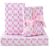 Baby Wrapping Paper - It'S A Girl Feet Pink & White Stripes - 20 X 28 Inches For Girl Birthday Present, Baby Shower, Gender Reveal Theme