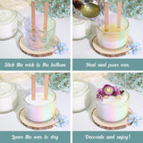16Oz 3 Wick Candle Jars 6 Pack - Large Empty Iridescent Wide Mouth Glass Candle Making Jars With Bamboo Lids And Stickers And Labels, Bulk Candle Containers For Making Candles