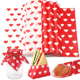 100 Pcs Valentine'S Day Wax Paper Sheets For Food Wrapping 12X12 Inch Deli Paper Sheets Heart Greaseproof Parchment Papers Food Basket Liners For Sandwich Burgers Fries(Red, White,Classic)
