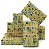 Happy Birthday Green Wrapping Paper For Men Women Boys Girls Kids,Gift Wrap, 20 X 28 Inches Per Sheet (6 Sheets: 23 Sq. Ft. Ttl.) Brown Recycled Kraft Folded Paper For Baby Shower Daddy All Birthday Occasions
