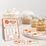 Funny Pizza Theme Game Cards Set, What'S Your Pizza Name Game, Including 1 Sign And 30 Stickers, Perfect For Birthday Party Activities
