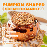 Autumn Scented Candles, Black Vanilla & Truffle, Pumpkin-Shaped Scented Candles For Halloween, Soy Candles For Home Scented, Large Jar 2 Wick Candle, 90 Hours Long Burning, Fall Candle Gift