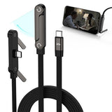 240W USB C to USB C Fast Charging Cable with Foldable Phone Stand 5FT for iPhone Samsung