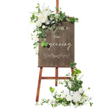 2Pcs Wedding Flowers Garland Artificial Floral Swag Arch Decorations Greenery Arrangements Lily Of The Valley White Ceremony Reception Garden Easel Wall Entryway Outdoor Not Include Sign