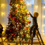 Christmas Snowflake String Lights, 20 Ft 40 Led Warm White Battery Operated Fairy Lights With Remote Timer - Bedroom Roo