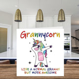 Birthday Cards For Grandma - Grannycorn - Grandma Mothers Day Card From Grandson Granddaughter, Happy Birthday Grandma, Gran Unicorn Birthday Card, 5.7 X 5.7 Inch Seasonal Funny Greeting Cards