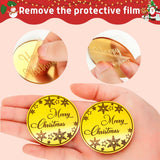 10 Pieces Merry Christmas Acrylic Cupcake Toppers Snowflake Shapes Round Mirror Engraved Cake Topper Cupcake Decorations For Christmas Party (Gold)