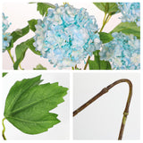 Light Blue Hydrangea Artificial Flowers 37.4”Tall Faux Hydrangea Flowers Spray With 6 Flower Heads, Silk Hydrangeas Flower With Stems 3Pcs, Fake Hydrangeas For Home Wedding Table Centerpieces Decor