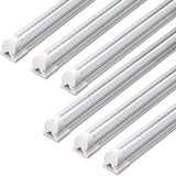 6 Pack 4FT LED Shop Lights 40W 5500LM 5000K V Shape Integrated Garage Warehouse Lights