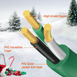 1 To 4 Splitter Extension Cord (Combined 68 Ft, End To End 50 Ft), 3 Prong Plug With 4 Outlets With Weatherproof Covers For Indoor And Outdoor Holiday Christmas Decroations