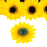 40Pcs Fake Sunflowers Heads With Stems 4'' Artificial Sunflower Silk Sunflower Heads For Outdoor Home Wedding Birthday Party Decoration (Yellow)