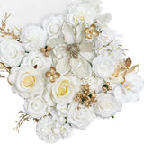 Roses Artificial Flowers White Faux Flowers Bulk For Diy Bridal Wedding Bouquets Baby Shower Centerpiece Table Home Decorations?Brilliant White?