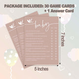 Baby Shower Games, Pink Oh Baby True Or False Game Cards + 1 Answer Card, 30 Sets Gender Reveal Party Decorations Supplies - F04