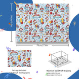 Joker Gift Wrapping Paper,4 Sheets Red Blue Clown Happy Birthday Wrapping Paper Balloon Lollipop Gift Box Gift Wrap Paper For Girl Boy Kid Birthday Baby Shower Wedding Christmas Party,20X28 Inch