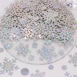 Snowflake Confetti - 300 Pcs Glitter Christmas Confetti For Winter Wonderland Party Decorations, Holographic Snow For Winter Wonderland Baby Shower Decorations