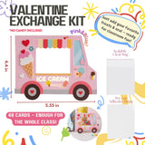 Valentines Day Cards For Kids School, 48 Pack Vivid Class Exchange Cards Bulk With Treat Bags & Self Adhesive Tape, Valentines Party Favor For School Classroom