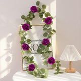 25 Pcs Artificial Roses Velvet Roses Artificial Flowers Real Look Silk Flowers With Stems For Diy Wedding Party Baby Shower Home Decoration(Purple)
