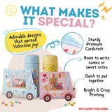 Valentines Day Cards For Kids School, 48 Pack Vivid Class Exchange Cards Bulk With Treat Bags & Self Adhesive Tape, Valentines Party Favor For School Classroom