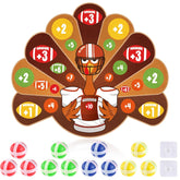Thanksgiving Football Toss Games Fall Festival Turkey Board Thanksgiving Party Favors With 12 Balls And 2 Hooks Turkey Yard Games For Family Adults Activities Indoor Outdoor Sports Fun Decoration