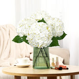 4 Pcs Real Touch White Hydrangea Artificial Flowers 20.5", Latex Large Faux Hydrangeas Fake Flowers With Stems Leaves For Family Table Wedding Bouquets Party Centerpieces Home Decor In Vase